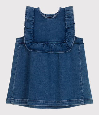 BABY GIRL'S SLEEVELESS DENIM DRESS