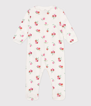 BABY GIRL'S ORGANIC COTTON FOOTLESS SLEEPSUIT