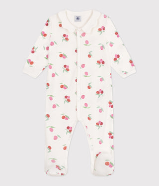 BABY GIRL'S ORGANIC COTTON FOOTLESS SLEEPSUIT