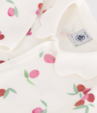 BABY GIRL'S ORGANIC COTTON FOOTLESS SLEEPSUIT
