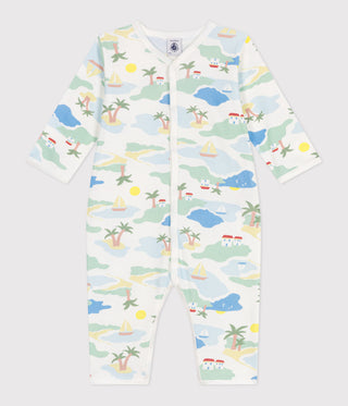 BABY BOY'S ORGANIC COTTON FOOTLESS SLEEPSUIT