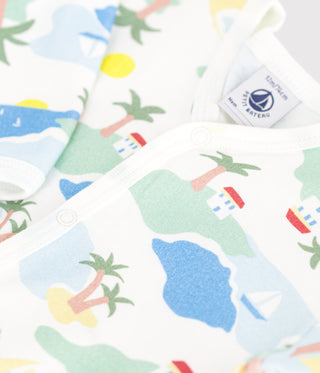 BABY BOY'S ORGANIC COTTON FOOTLESS SLEEPSUIT