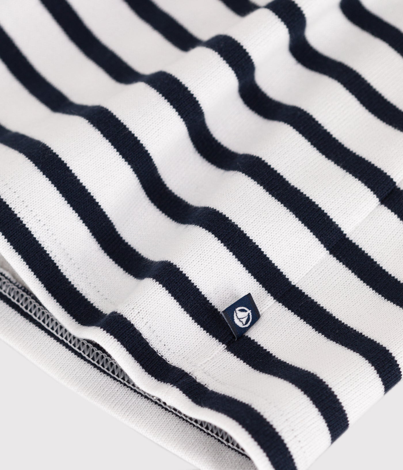 BABIES' BRETON STRIPE DRESS IN THICK COTTON WITH LONG SLEEVES