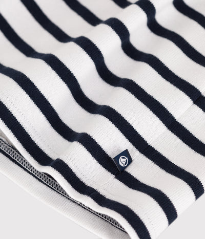 BABIES' BRETON STRIPE DRESS IN THICK COTTON WITH LONG SLEEVES
