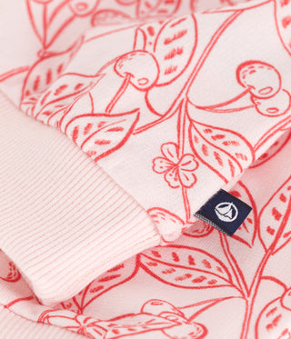 BABY GIRL'S COTTON SWEATSHIRT WITH A PINK CHERRY PRINT