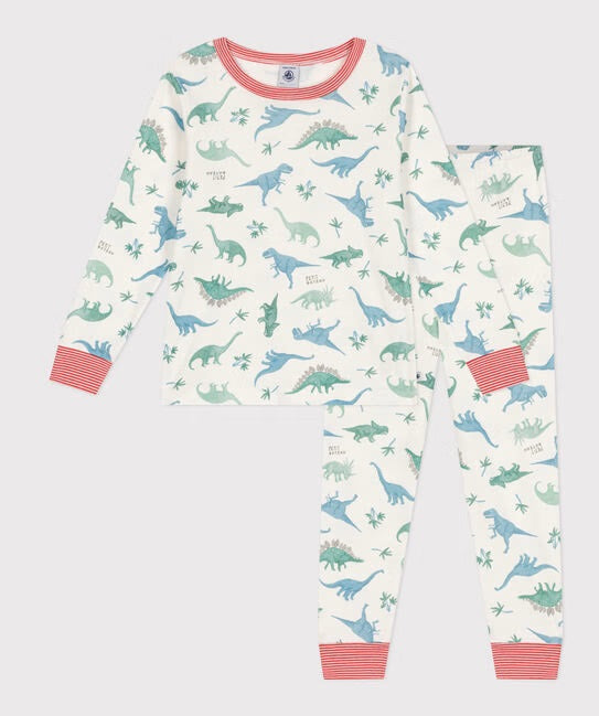 CHILDREN'S COTTON PYJAMAS WITH DINOSAUR PRINT