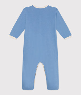 BABY BOY'S ORGANIC COTTON FOOTED SLEEPSUIT