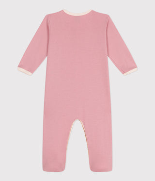 BABY GIRL'S ORGANIC COTTON FOOTED SLEEPSUIT