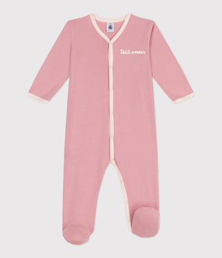 BABY GIRL'S ORGANIC COTTON FOOTED SLEEPSUIT