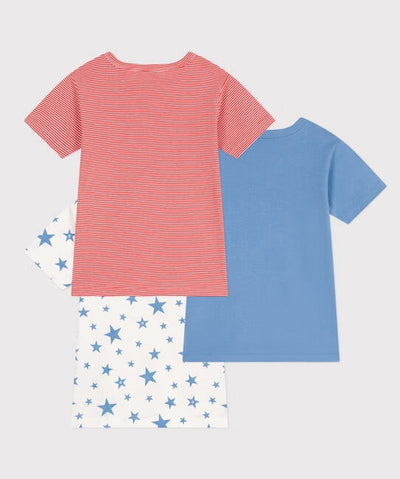 CHILDREN'S SHORT SLEEVES COTTON T-SHIRT - 3-PACK