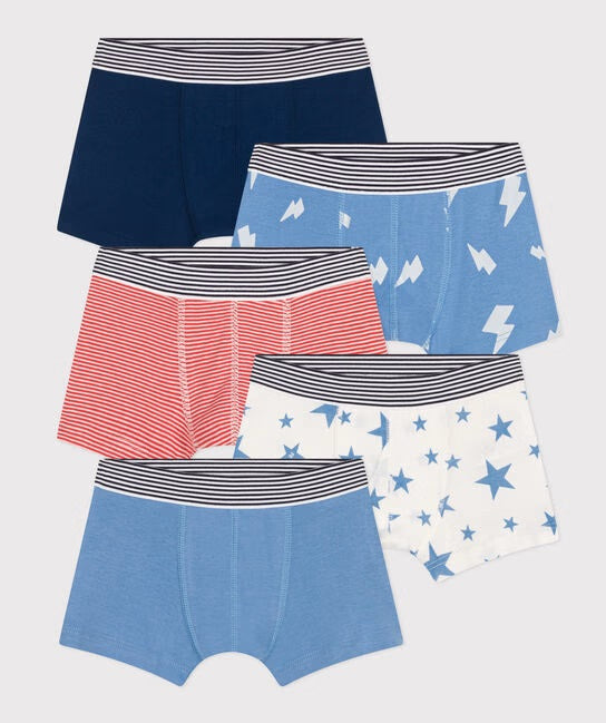 BOY'S COTTON BOXER BRIEF - 5-PACK