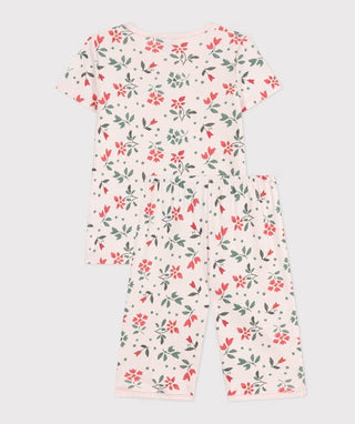 GIRL'S ORGANIC COTTON PYJAMAS WITH CAPRI PANTS