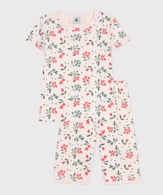 GIRL'S ORGANIC COTTON PYJAMAS WITH CAPRI PANTS