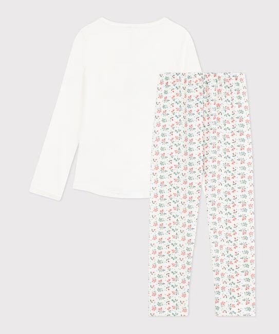 GIRL'S COTTON PYJAMAS WITH FLORAL PRINT