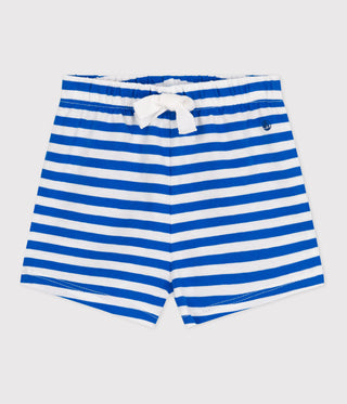 BABY BOY'S STRIPY COTTON SHORTS