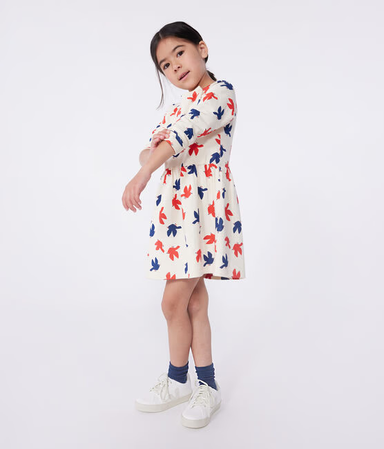 CHILDREN'S LONG-SLEEVED PRINTED COTTON DRESS