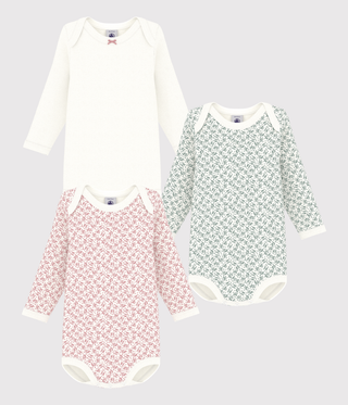 BABY GIRL'S ORGANIC COTTON BODYSUIT -3-PACK