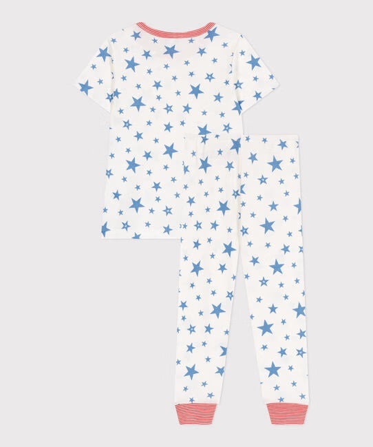 CHILDREN'S COTTON LONG SLEEVES PYJAMAS STAR PRINT