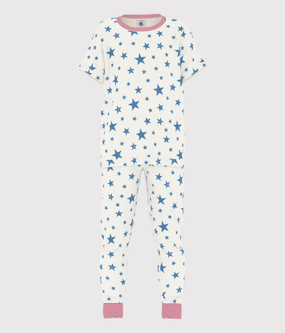 CHILDREN'S COTTON LONG SLEEVES PYJAMAS STAR PRINT