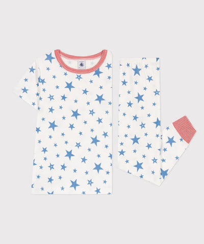 CHILDREN'S COTTON LONG SLEEVES PYJAMAS STAR PRINT