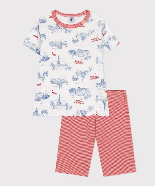 CHILDREN'S COTTON SHORT PYJAMAS PARIS PRINT