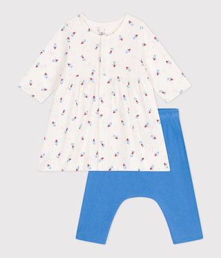 BABY GIRL'S ORGANIC COTTON DRESS AND LEGGINGS
