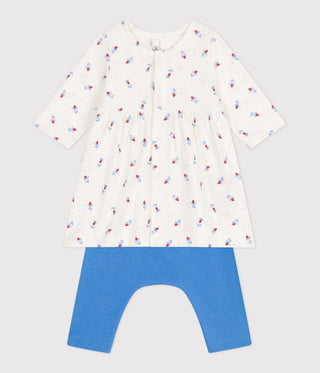 BABY GIRL'S ORGANIC COTTON DRESS AND LEGGINGS