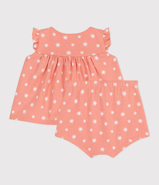 BABY GIRL'S COTTON BLOUSE AND BLOOMER 2-PC SET