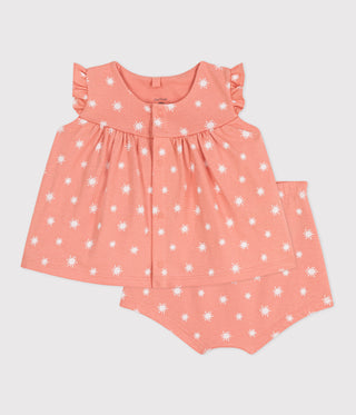 BABY GIRL'S COTTON BLOUSE AND BLOOMER 2-PC SET