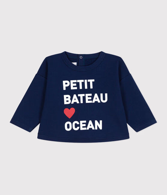 BABIES' PLAIN COTTON SWEATSHIRT