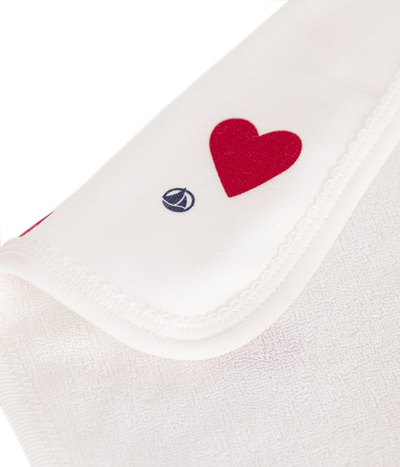 BABIES' COTTON HEART PRINT TERRY CLOTH