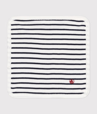 NEWBORN BABY UNISEX ORGANIC COTTON TERRY HANDKERCHIEF 23X23CM - ICONIC STRIPES