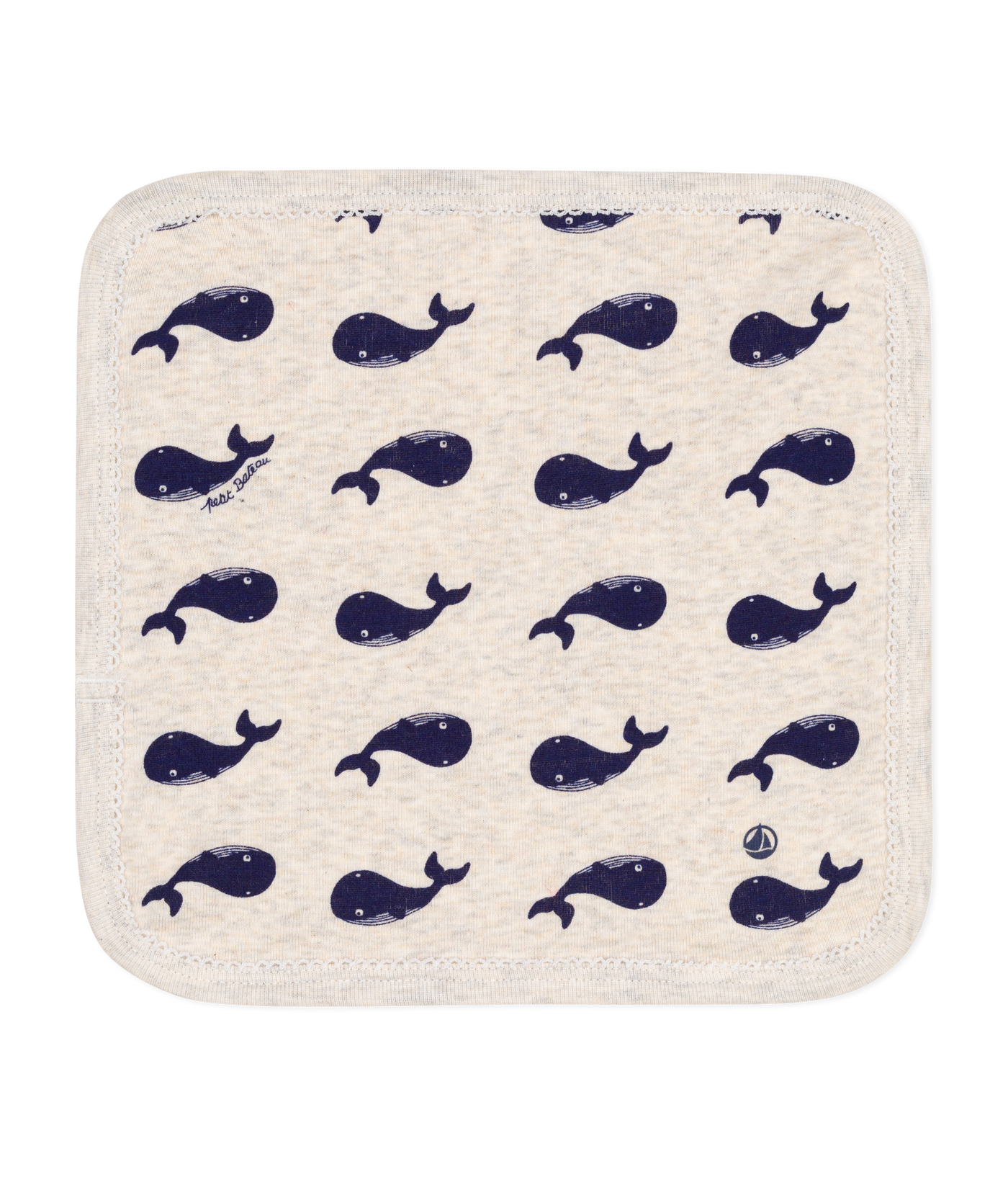 BABIES' COTTON WHALE PRINT TERRY CLOTH