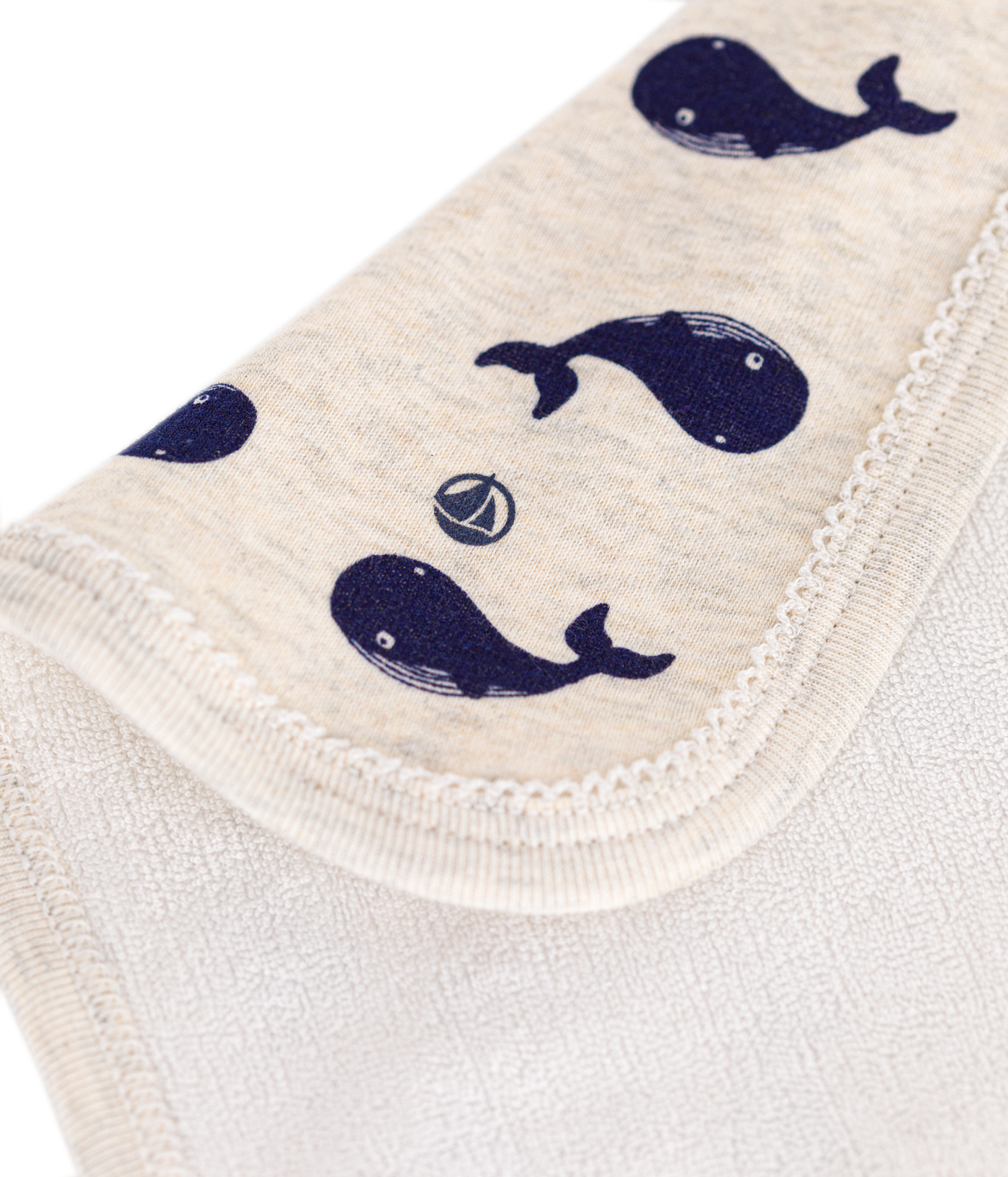 BABIES' COTTON WHALE PRINT TERRY CLOTH