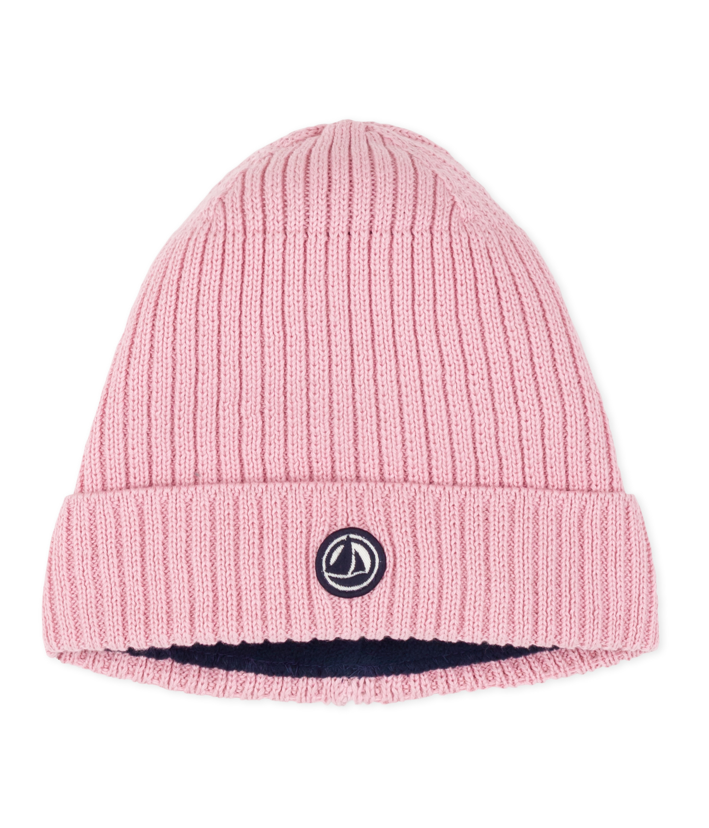 CHILDREN'S KNITTED BEANIE HAT LINED IN POLAR FLEECE