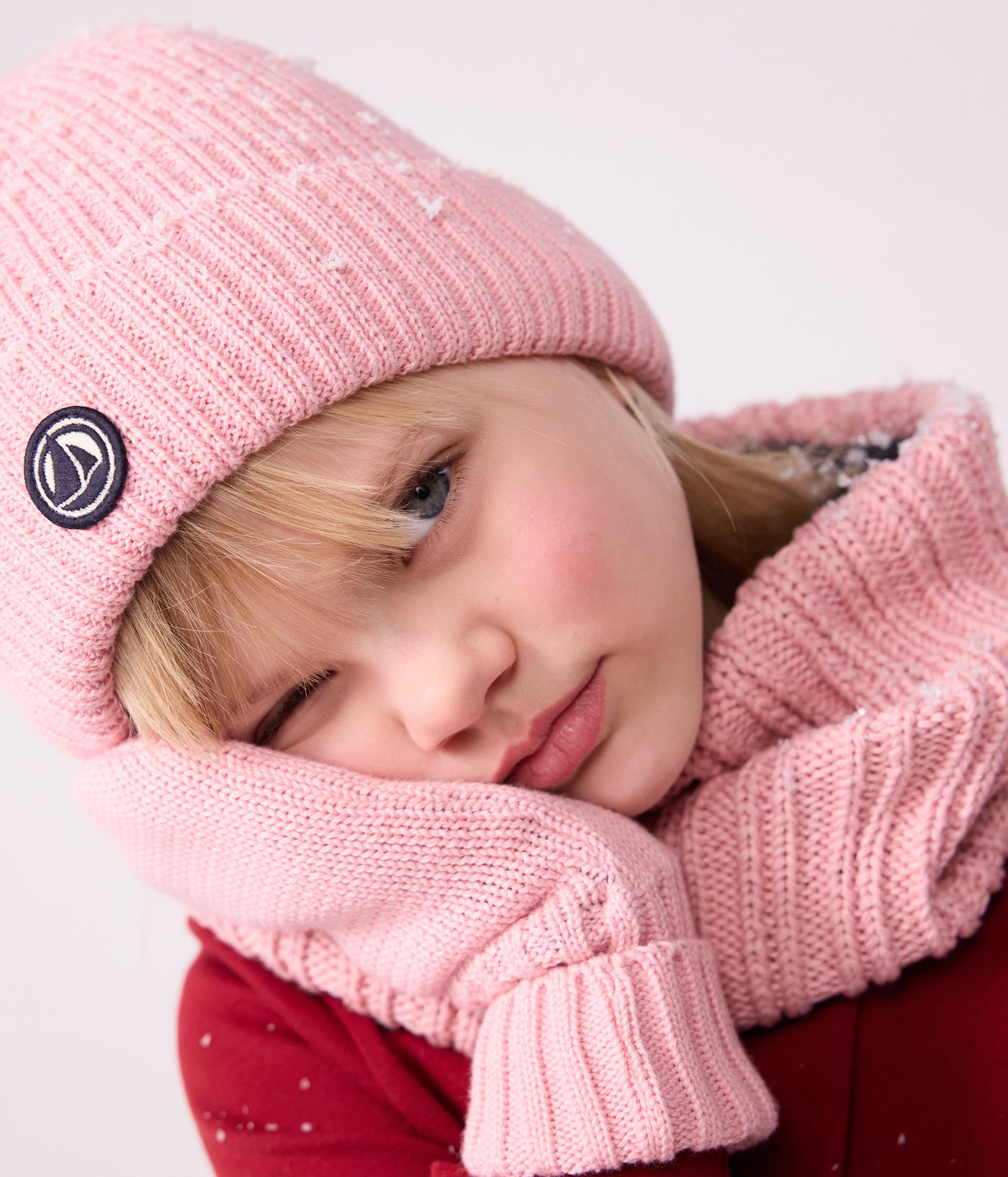 CHILDREN'S KNITTED BEANIE HAT LINED IN POLAR FLEECE