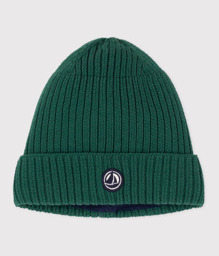 BOY'S KNITTED BEANIE HAT LINED IN POLAR FLEECE
