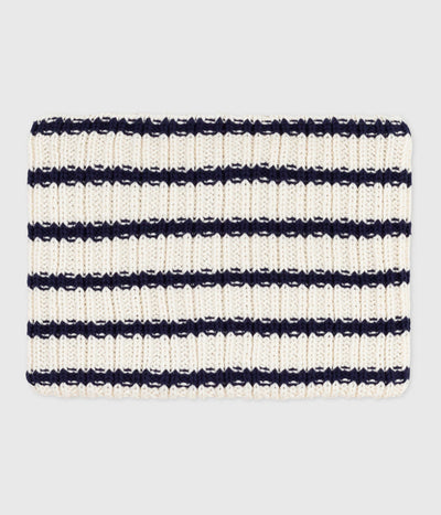 CHILDREN'S STRIPY FLEECE-LINED KNITTED SNOOD