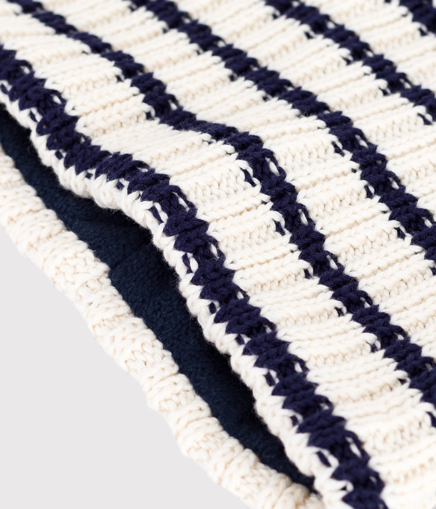 CHILDREN'S STRIPY FLEECE-LINED KNITTED SNOOD