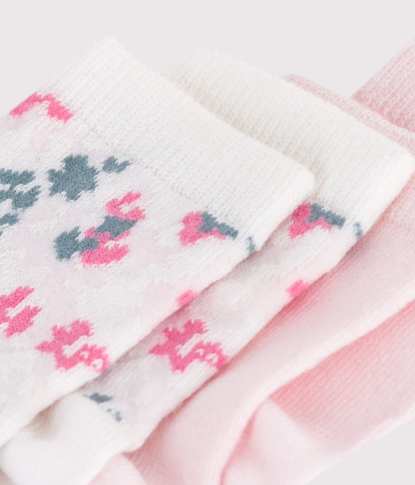 BABIES' FLORAL-PRINT COTTON SOCKS - 2-PACK