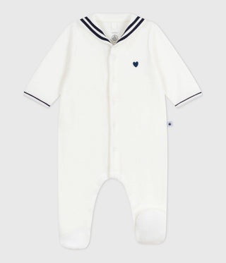 BABY UNISEX ORGANIC COTTON TERRY VELOUR SLEEPSUIT