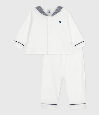 BABY UNISEX ORGANIC COTTON TWO-PIECE SLEEPSUIT WITH A SAILOR COLLAR