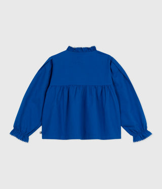 GIRL'S COTTON TWILL BLOUSE