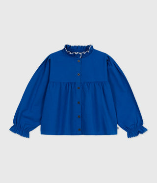 GIRL'S COTTON TWILL BLOUSE