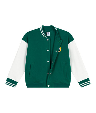 CHILDREN'S VARSITY-STYLE JACKET IN PLAIN COTTON