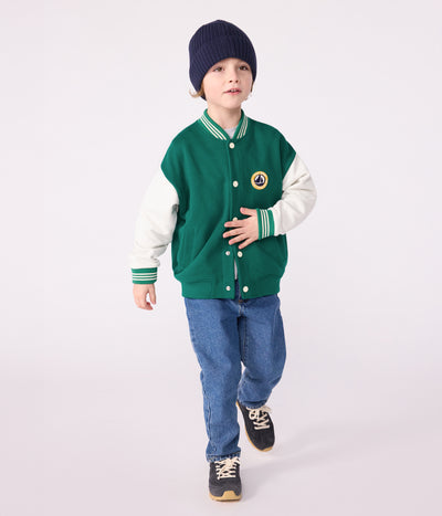 CHILDREN'S VARSITY-STYLE JACKET IN PLAIN COTTON