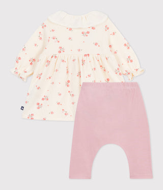 BABY GIRL'S ORGANIC COTTON DRESS WITH LEGGINGS
