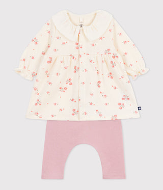 BABY GIRL'S ORGANIC COTTON DRESS WITH LEGGINGS