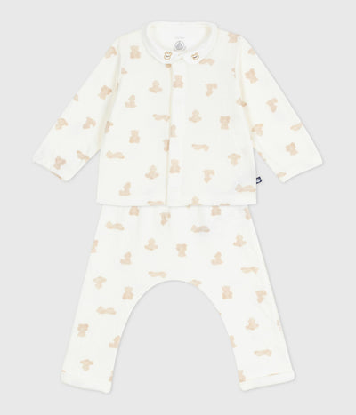 BABIES' TEDDY BEAR PRINT COTTON 3-PIECE GIFT SET