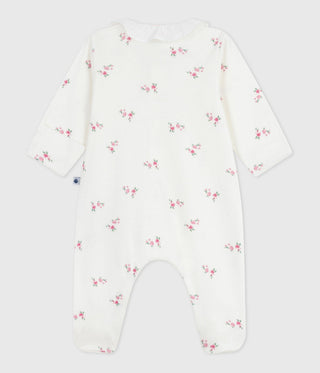 BABY GIRL'S ORGANIC COTTON FOOTLESS SLEEPSUIT